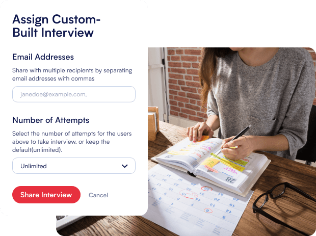 Person saving time with automated interviews