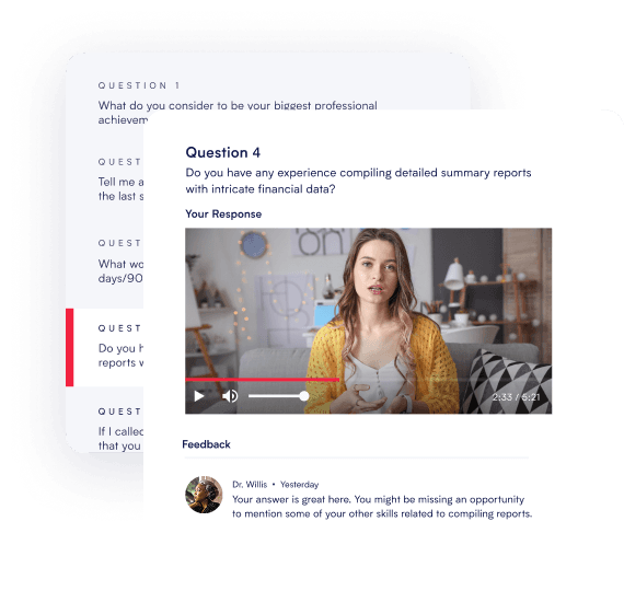 Dashboard showing interview performance analytics